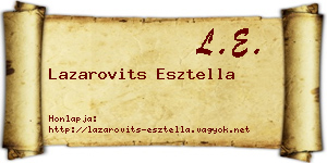 Lazarovits Esztella névjegykártya